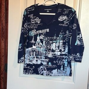 Allison Dailey V Neck, Cotton? Fabric.  Great Condition.